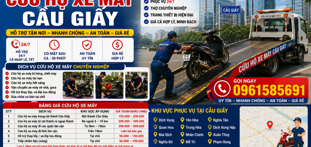 Cứu Hỗ Xe Máy Hà Nội Tại Cầu Giấy
