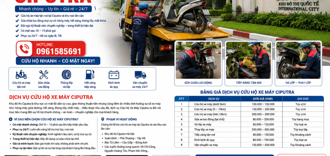 Cứu Hộ Xe Máy Ciputra Cứu Hộ Xe Máy Ciputra