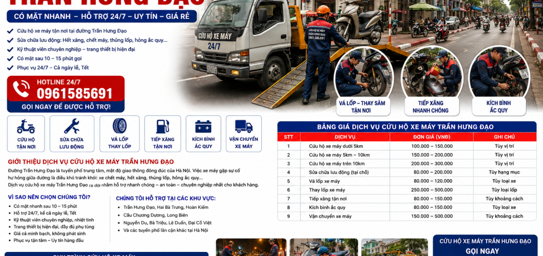 Cứu hộ xe máy Trần Hưng Đạo Cứu hộ xe máy Trần Hưng Đạo